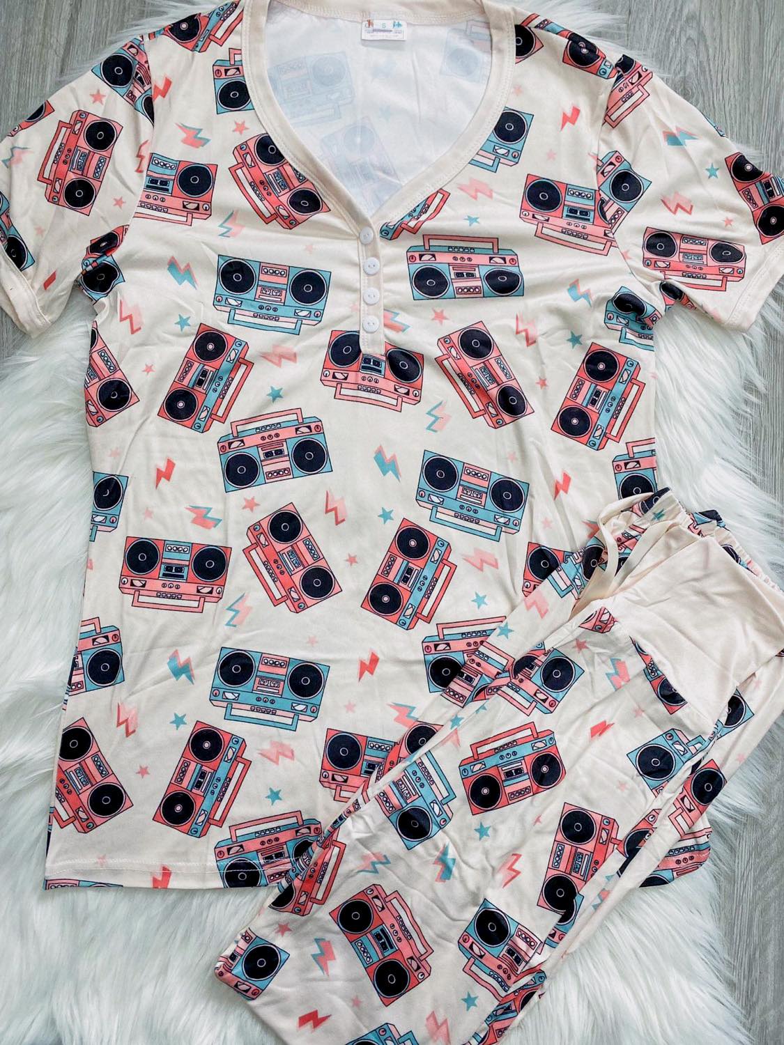 PREORDER: Short Sleeve Pajama Set in Radio