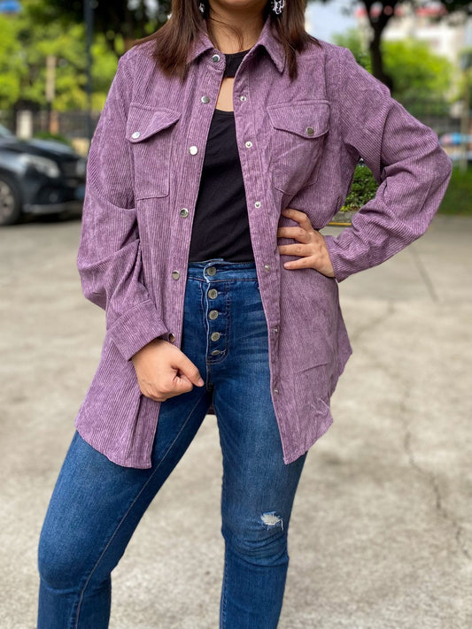 PREORDER: Avery Corduroy Jacket in Purple