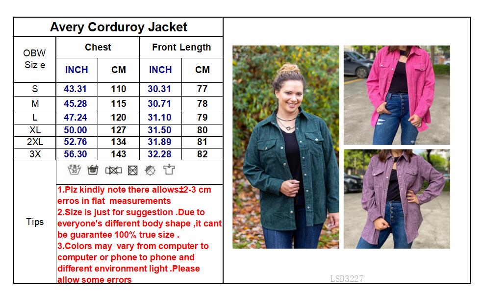 PREORDER: Avery Corduroy Jacket in Purple